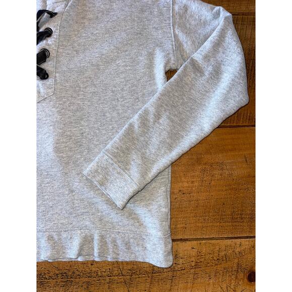 Womens Rails Gray Cotton Blend Lace‎ Up Detail Pullover Sweatshirt Size Small - Picture 2 of 8